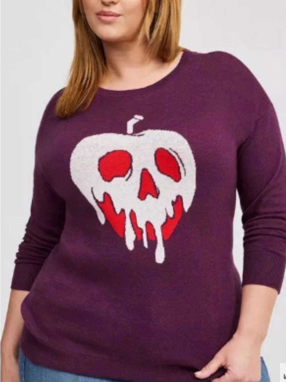 Torrid Disney Villains Snow White Poison Apple Crossback Crewneck Sweater